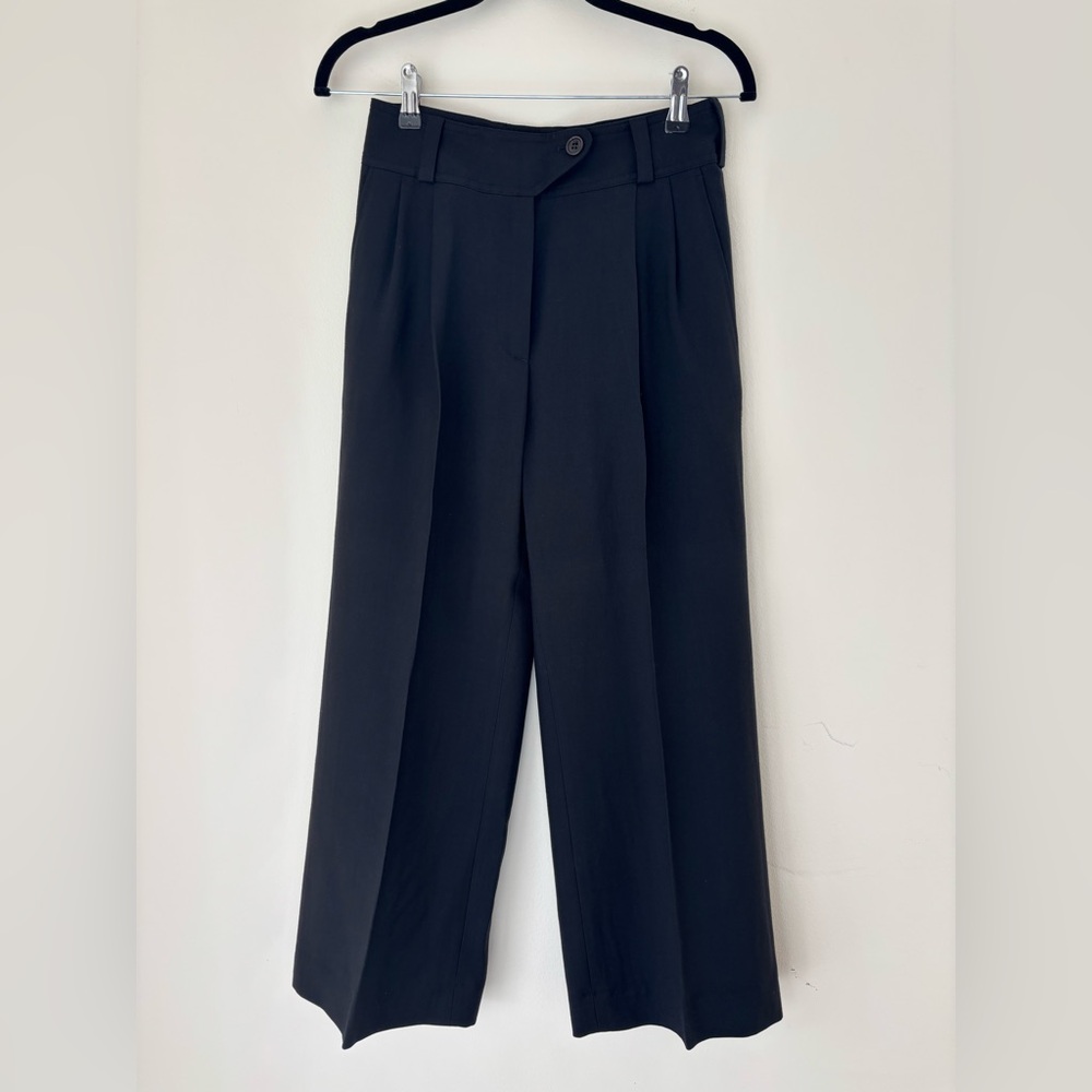 Dries Van Noten Black Wool blend Wide-Leg High-waisted Trousers